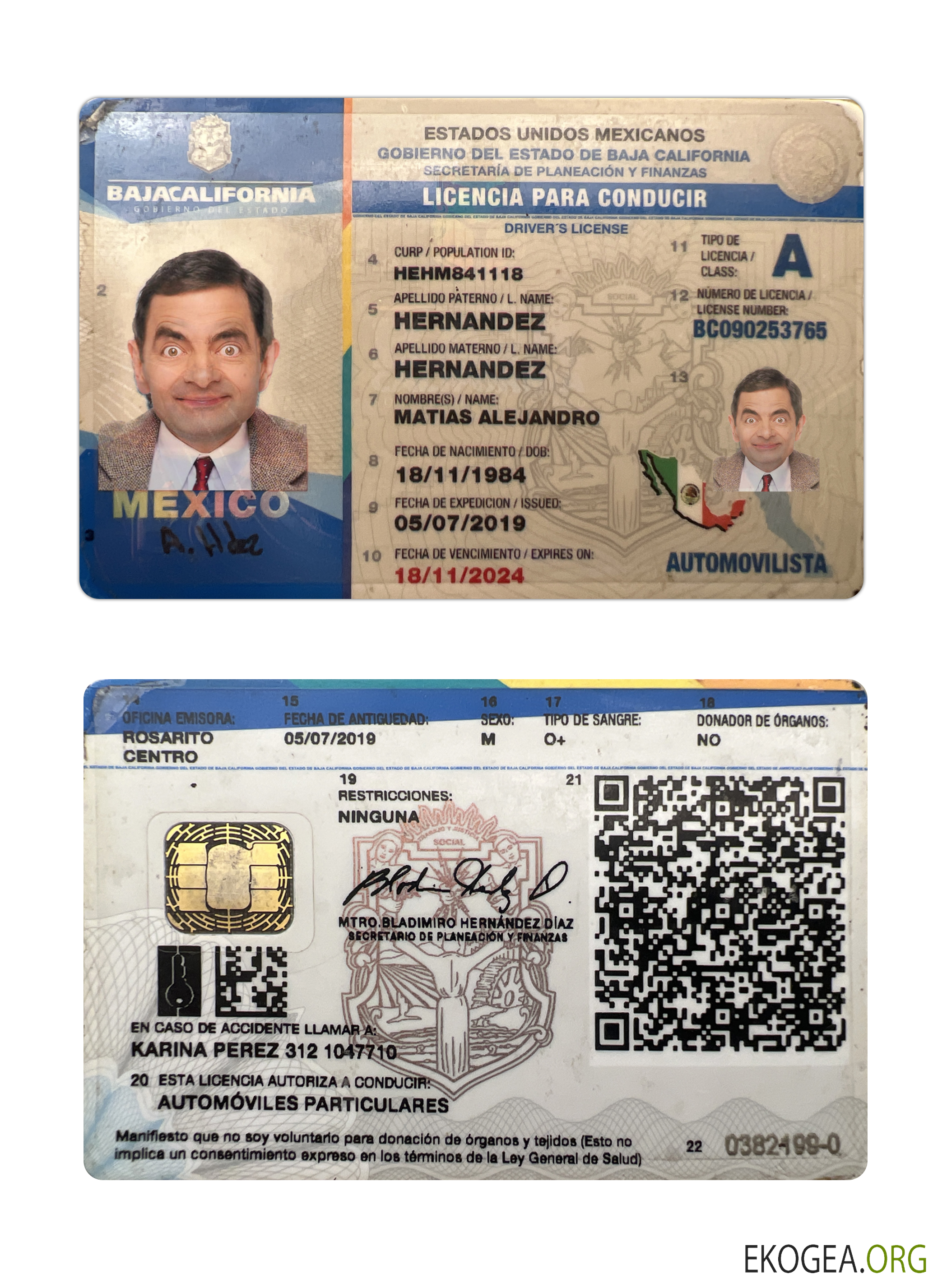 Mexico Baja California state driving license